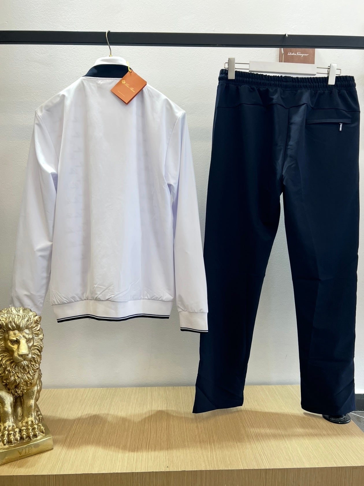 Σετ Loro Piana Tracksuit Λευκό/Μπλέ WindProof