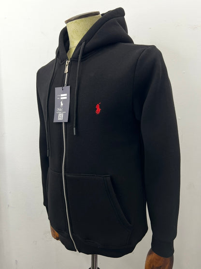 Ζακέτα Fleece Ralph Lauren Hoodie Μαύρη