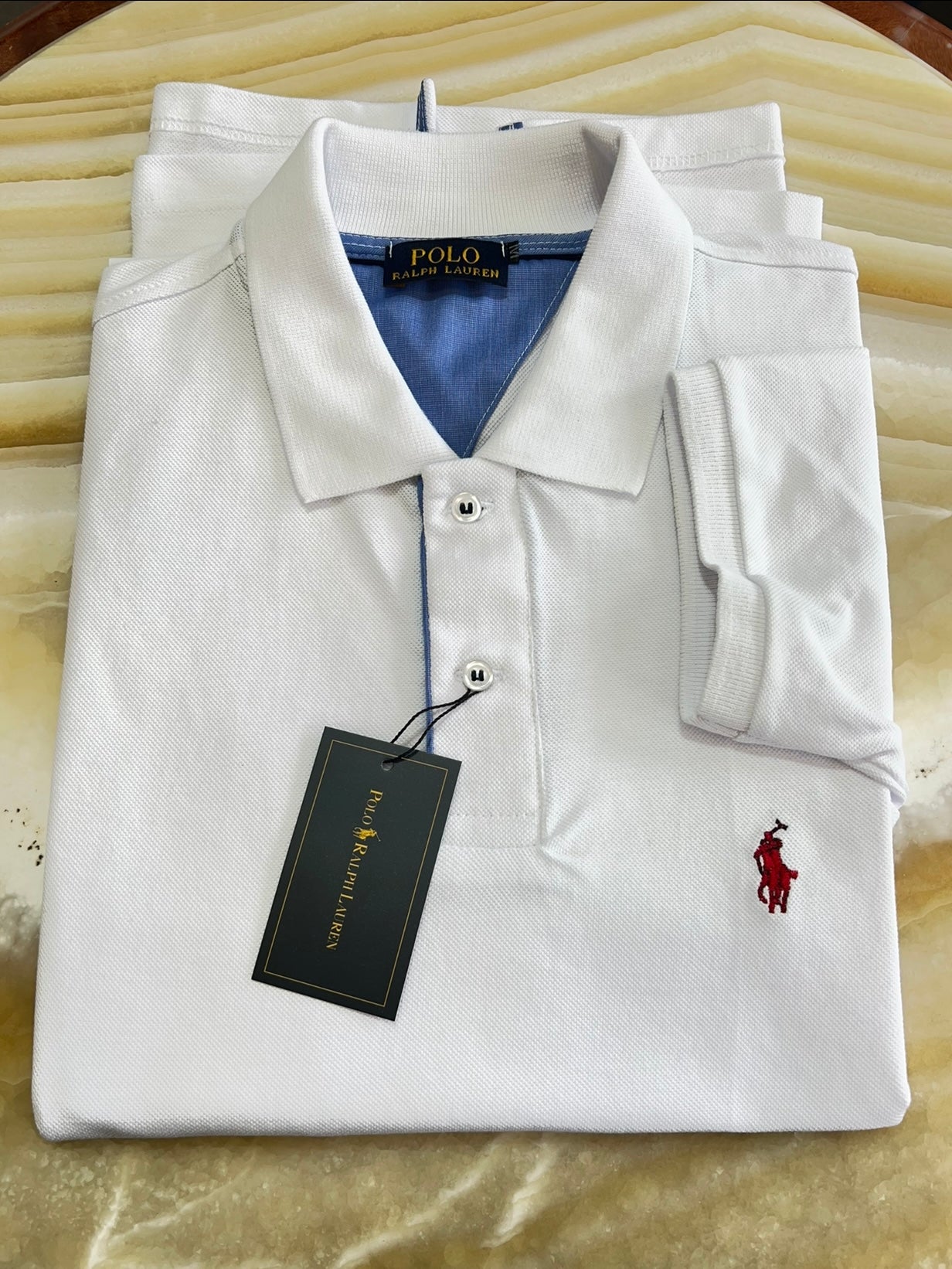 Ralph Lauren Λευκό White Polo Pique Cotton