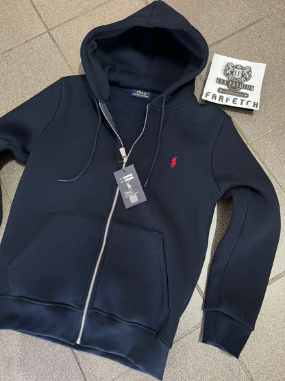 Ζακέτα Fleece Ralph Lauren Hoodie Μπλέ
