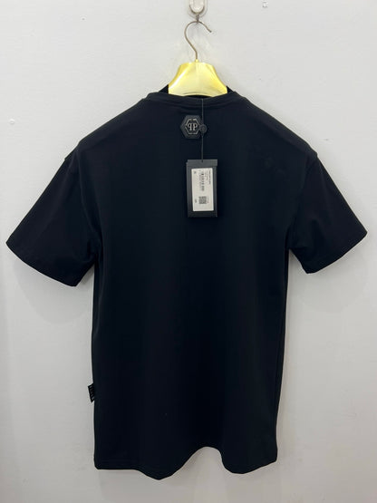 T-Shirt Rhinestone 3Α Philip Plein BullDog Μαύρο
