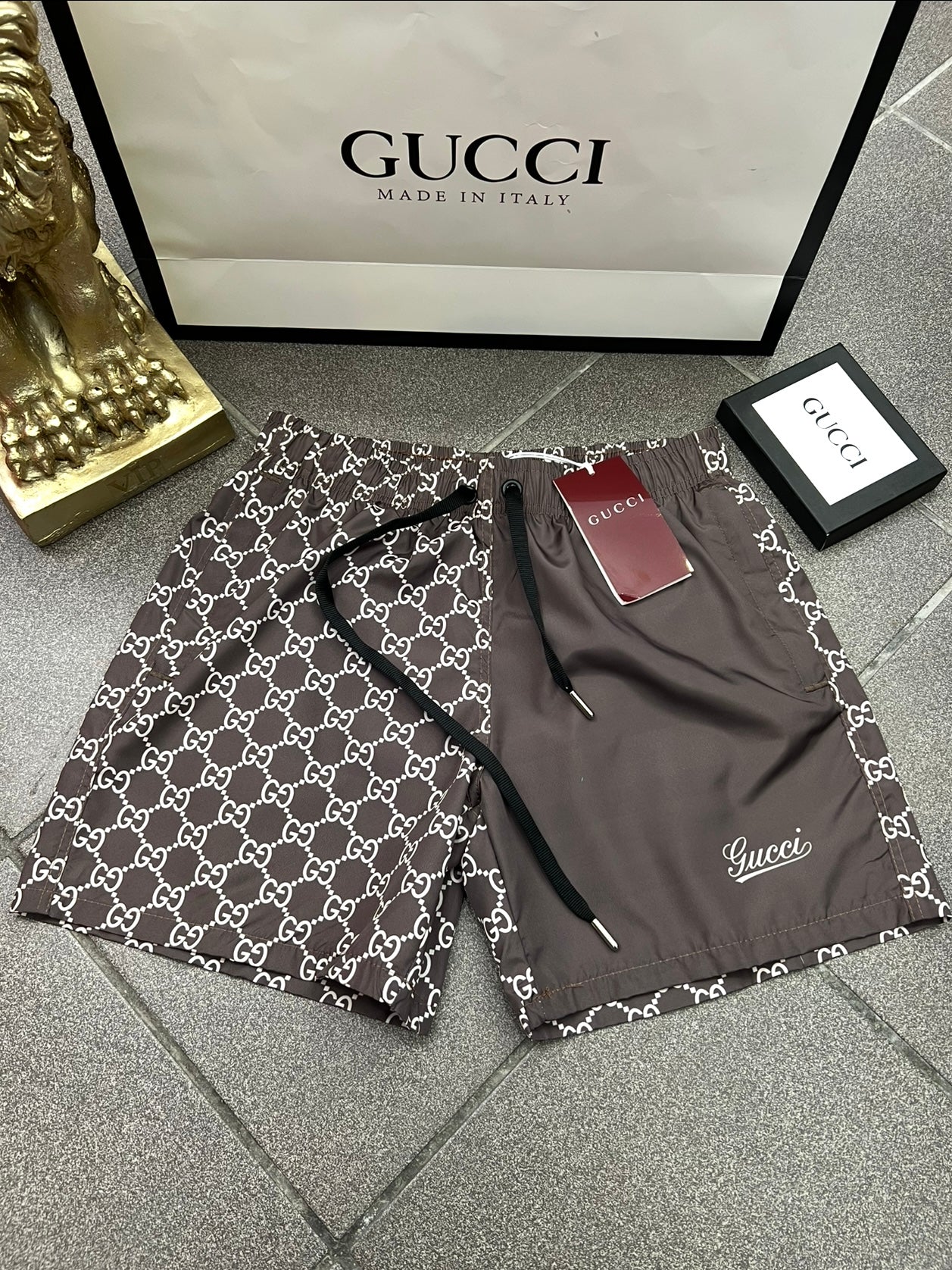 Gucci Μαγιό Brown/Cream Swimwear