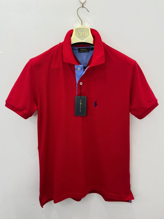 Ralph Lauren Red Κόκκινο Polo Pique Cotton