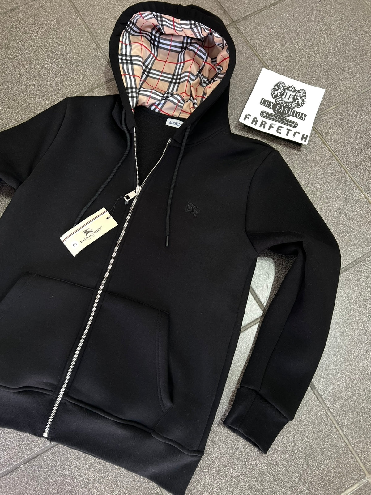 Ζακέτα Fleece Hoodie Burberry Μαύρη