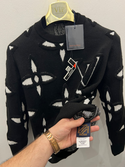 Sweater LV Πλεκτό Μαύρο/Άσπρο