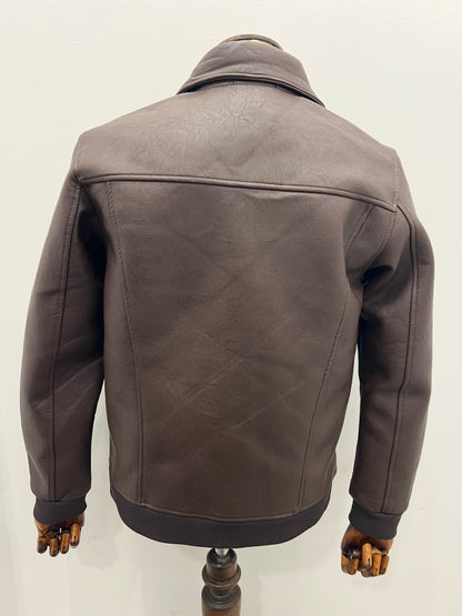 Leather Jacket Καφέ Prada