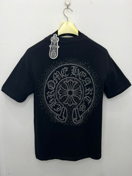 3A T-Shirt Chrome Hearts Rhinestone OverFit Μαύρη