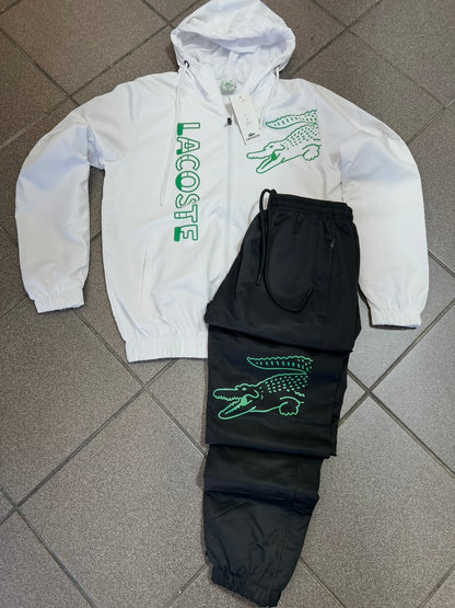 WindProof Lacoste Tracksuit Σετ Άσπρο