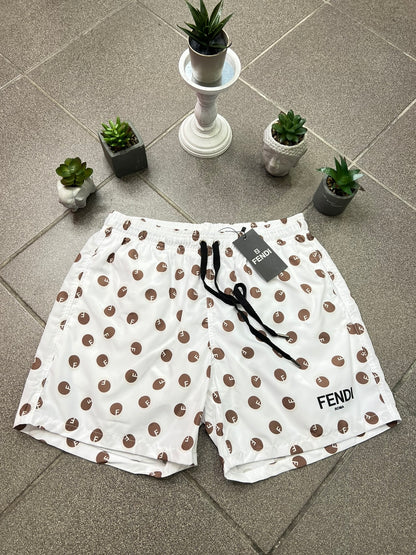 Fendi Μαγιό White/Brown Swimwear
