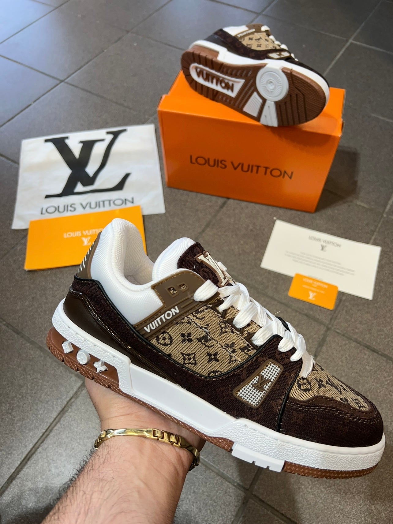 Trainers LV Sneakers Brown/White
