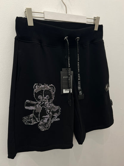 Shorts Μαύρο Philip Plein Rhinestone Bear