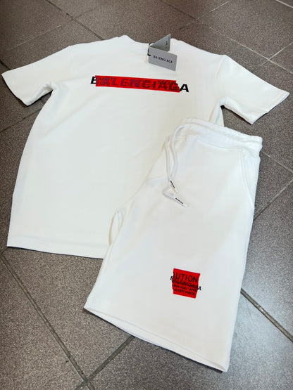 Summer Σετ 3Α Balenciaga Άσπρο/Κόκκινο