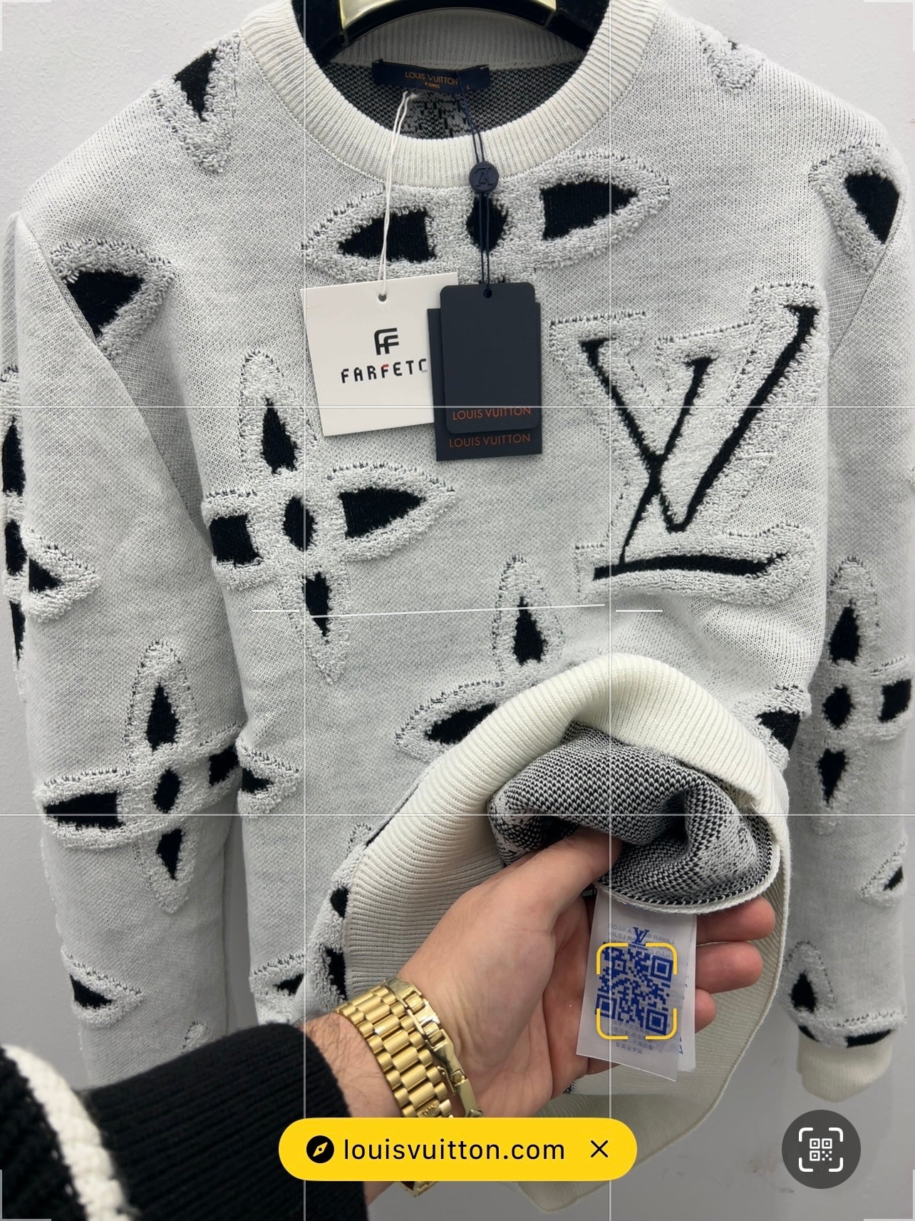 Sweater LV Πλεκτό Γκρί/Μαύρο
