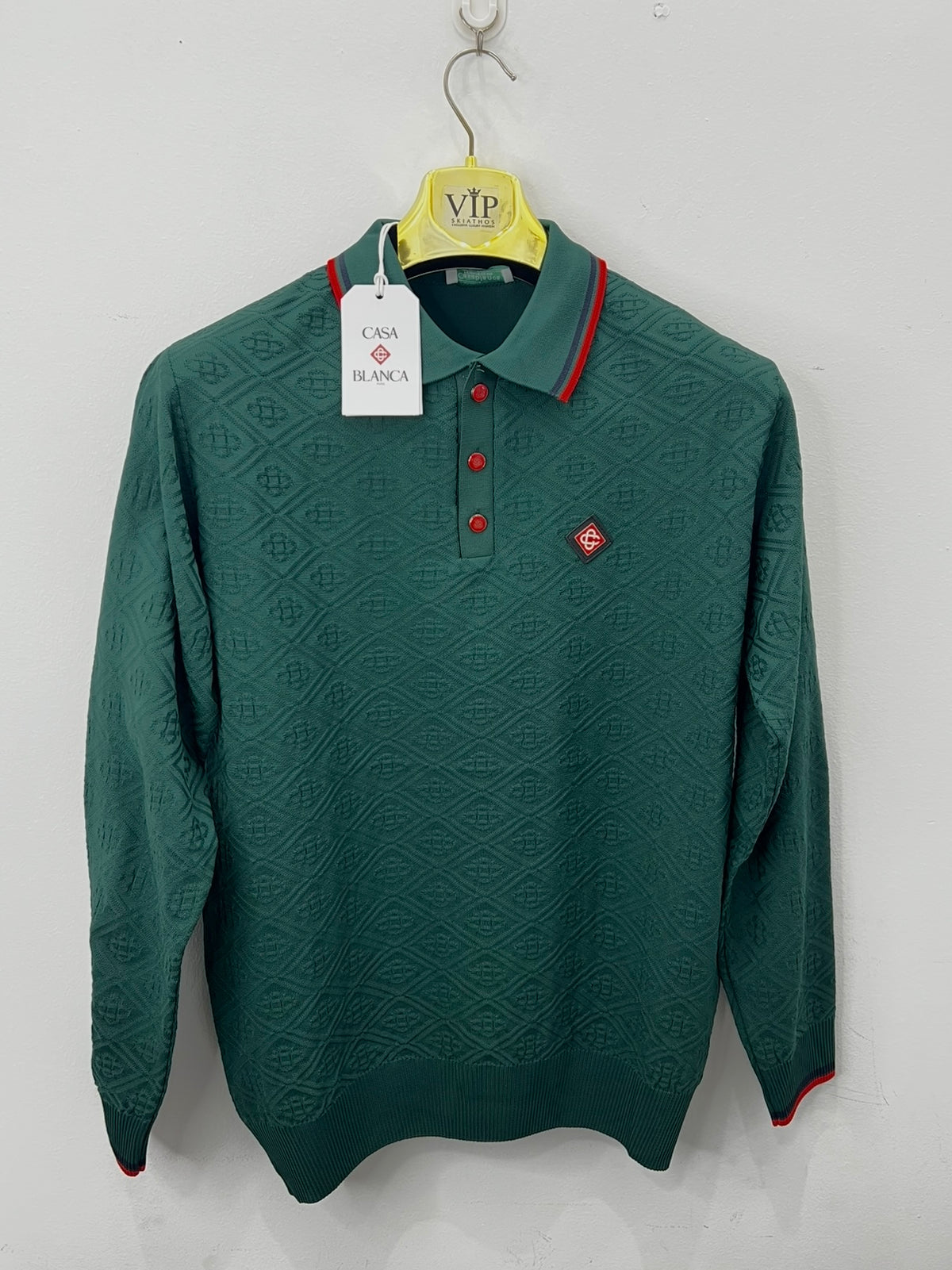 3A Polo Μπλούζα Casa Blanca Λαδί Longsleeve