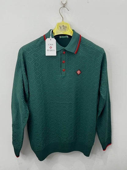 3A Polo Μπλούζα Casa Blanca Λαδί Longsleeve