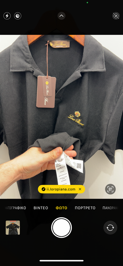 Μπλούζα Loro Piana Polo Μαύρη