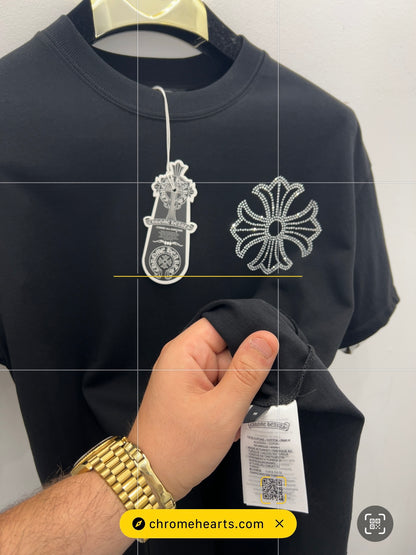 3A T-Shirt Chrome Hearts Rhinestone OverFit Μαύρη