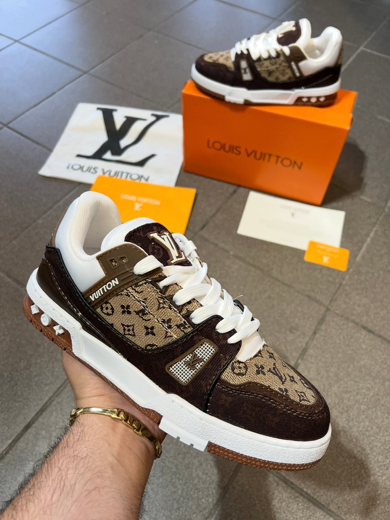 Trainers LV Sneakers Brown/White