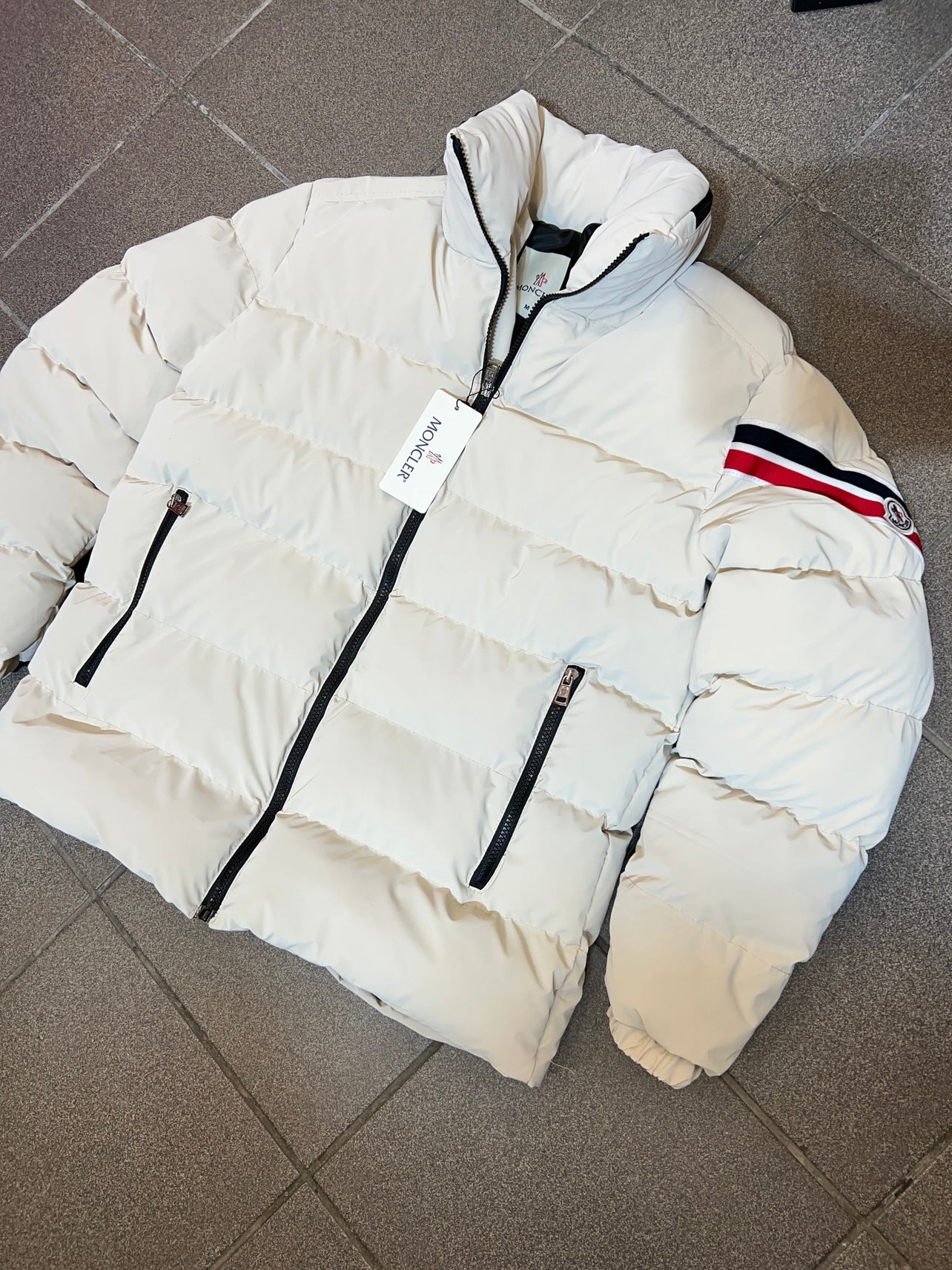 Jacket Μπέζ Moncler Μπουφάν Strip