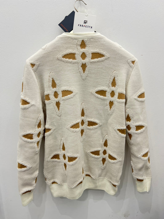 Sweater Πλεκτό LV Μπέζ/Άσπρο
