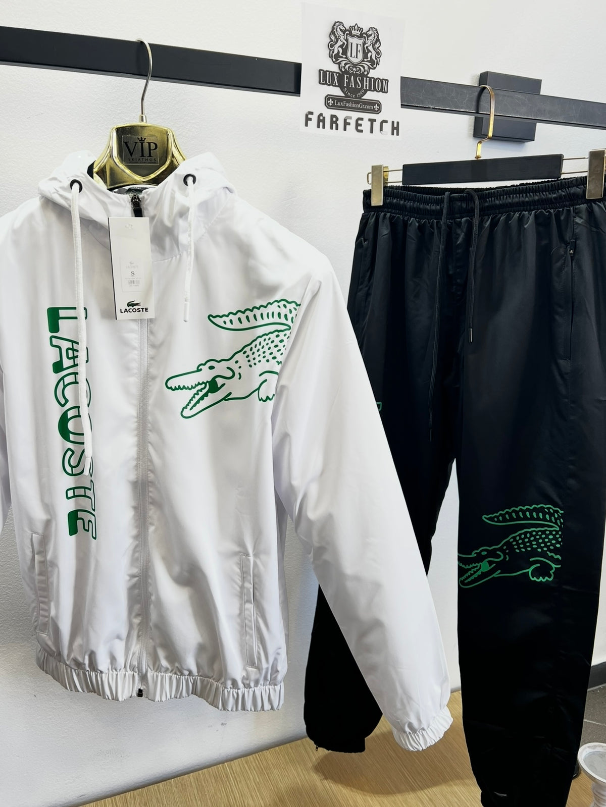 WindProof Lacoste Tracksuit Σετ Άσπρο