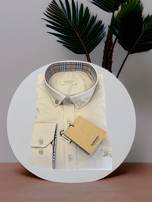 Μπέζ Πουκάμισο Burberry Poplin