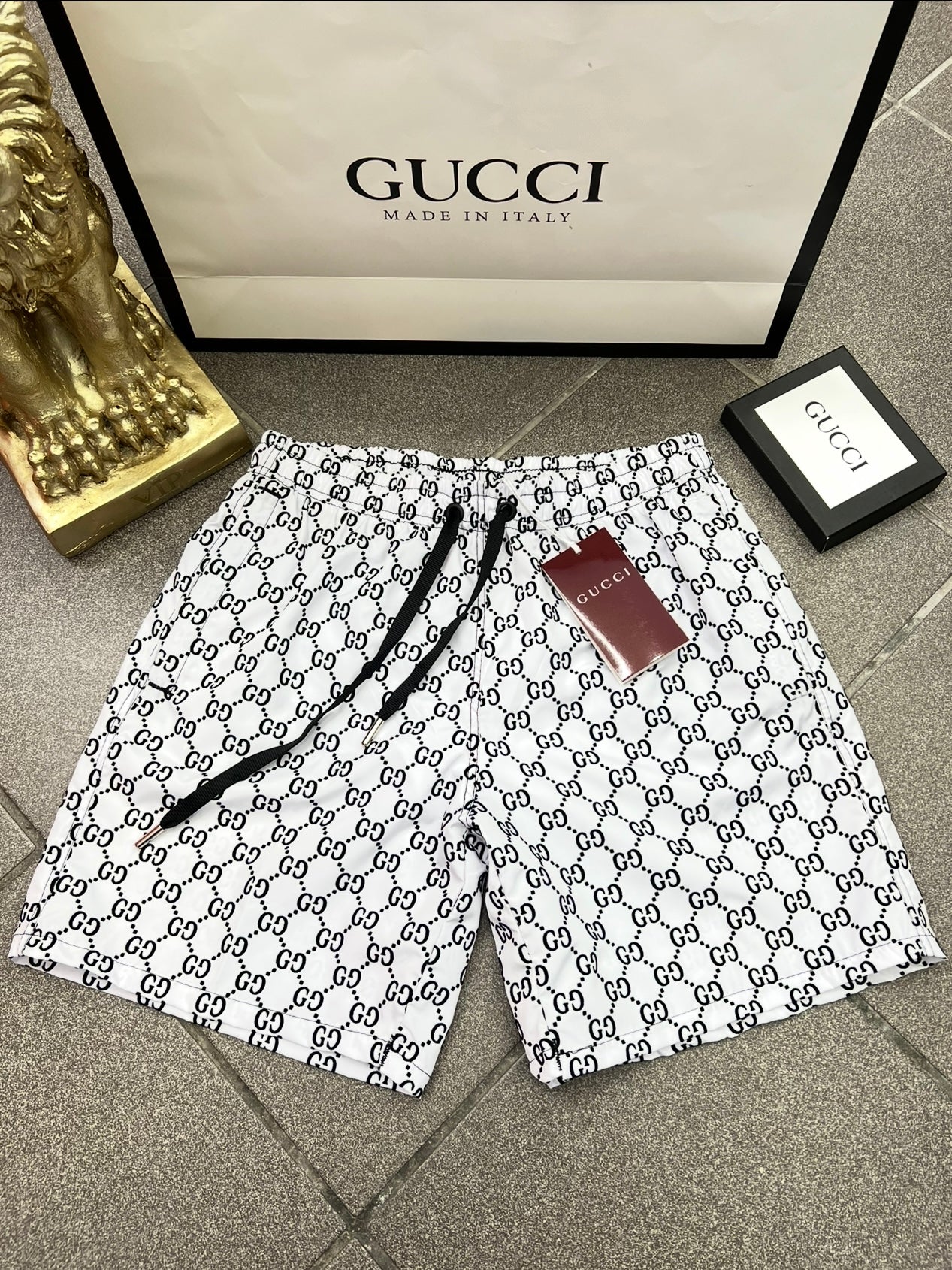 Gucci Μαγιό White/Black Velvet Swimwear