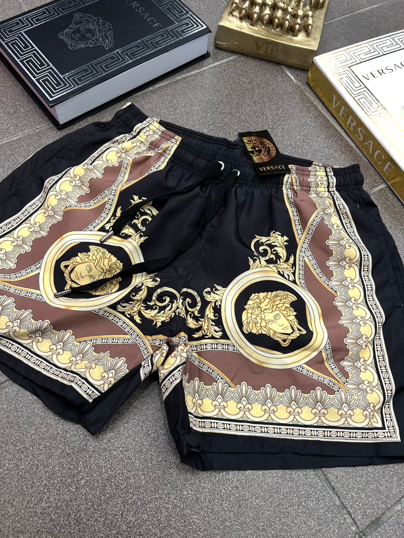Versace Μαγιό Black/Gold Swimwear