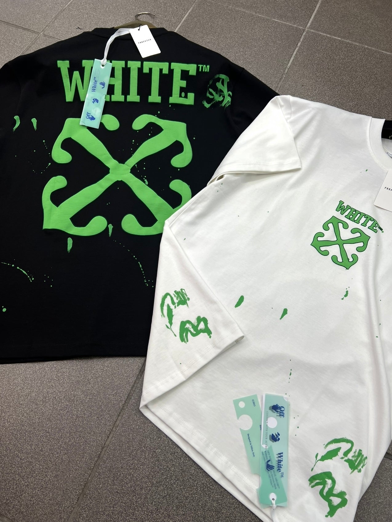 3A T-Shirt Oversized Plus Off-White White/Green