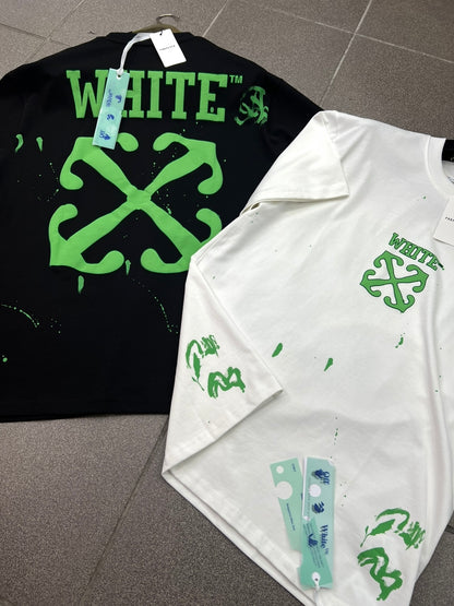 3A T-Shirt Oversized Plus Off-White White/Green