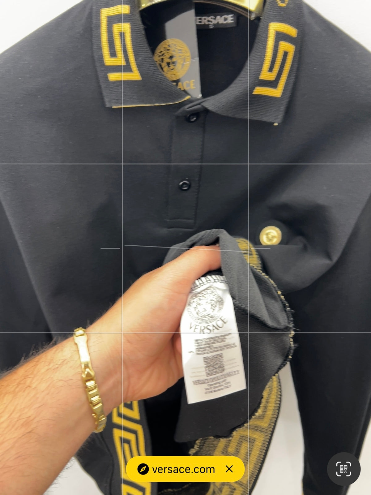 3A Polo Versace Longsleeve Μαύρο