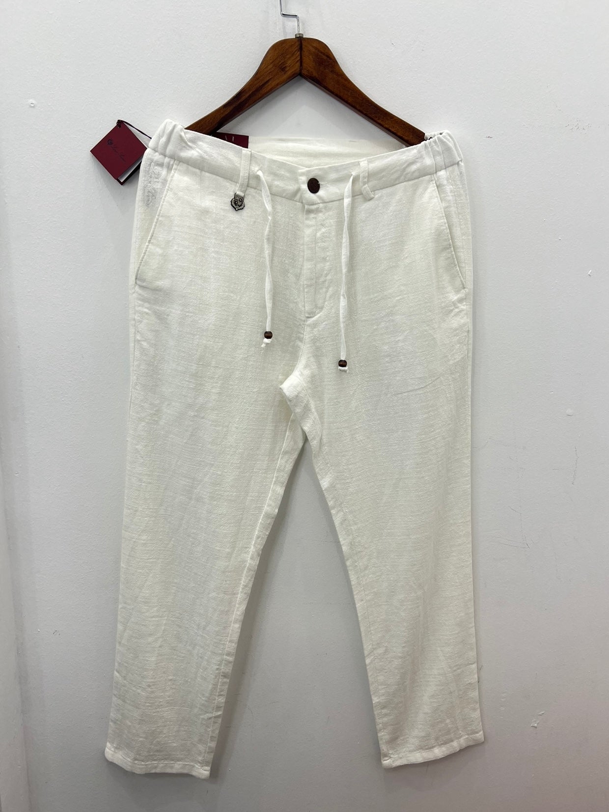 Παντελόνι Linen Loro Piana Λευκό