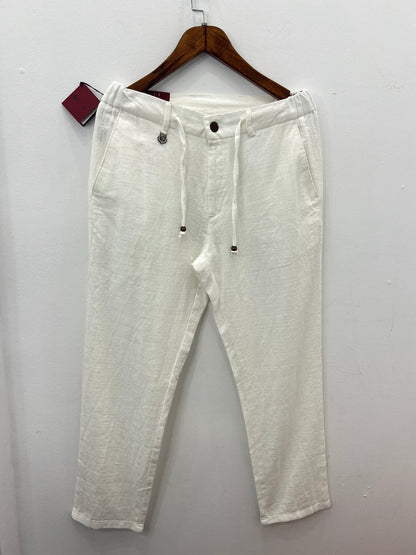 Παντελόνι Linen Loro Piana Λευκό