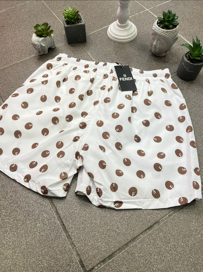 Fendi Μαγιό White/Brown Swimwear