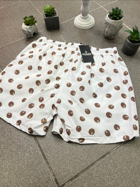 Fendi Μαγιό White/Brown Swimwear