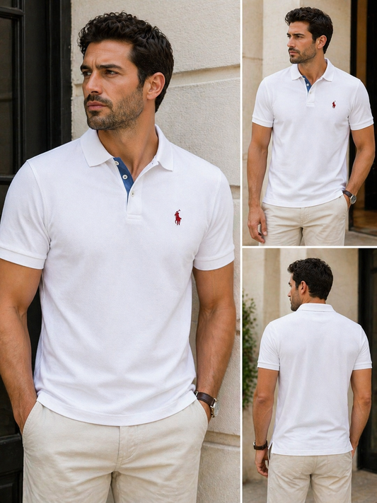 Ralph Lauren Λευκό White Polo Pique Cotton