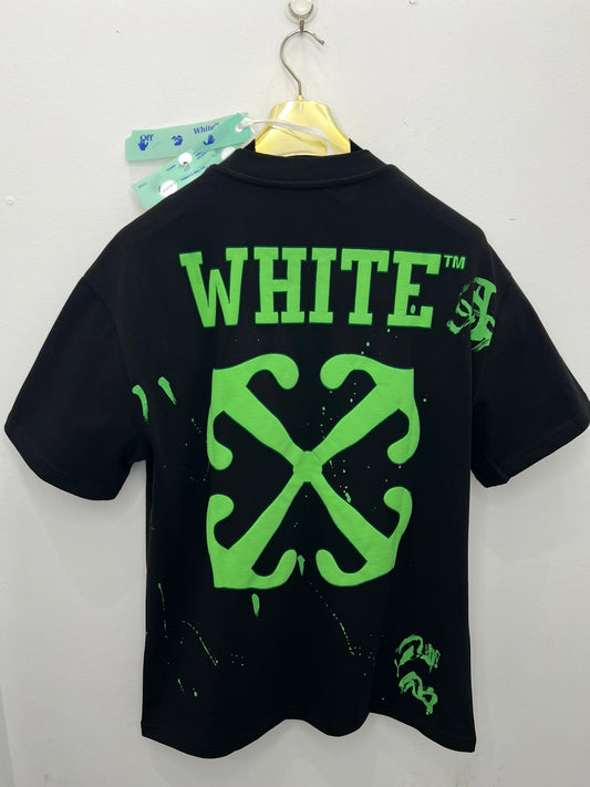 3A T-Shirt Oversized Plus Off-White Black /Green
