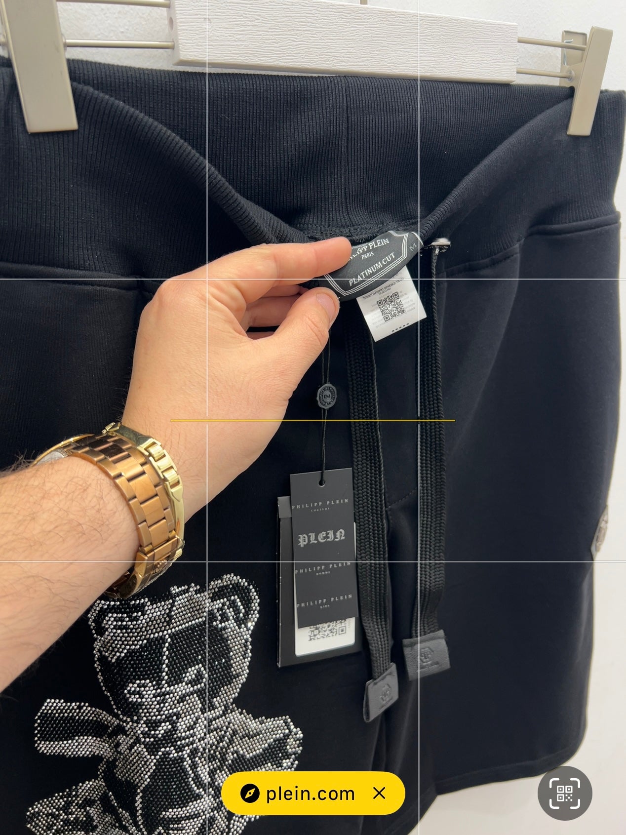 Shorts Μαύρο Philip Plein Rhinestone Bear