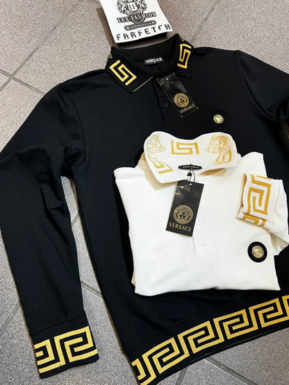 3A Polo Versace Longsleeve Λευκό