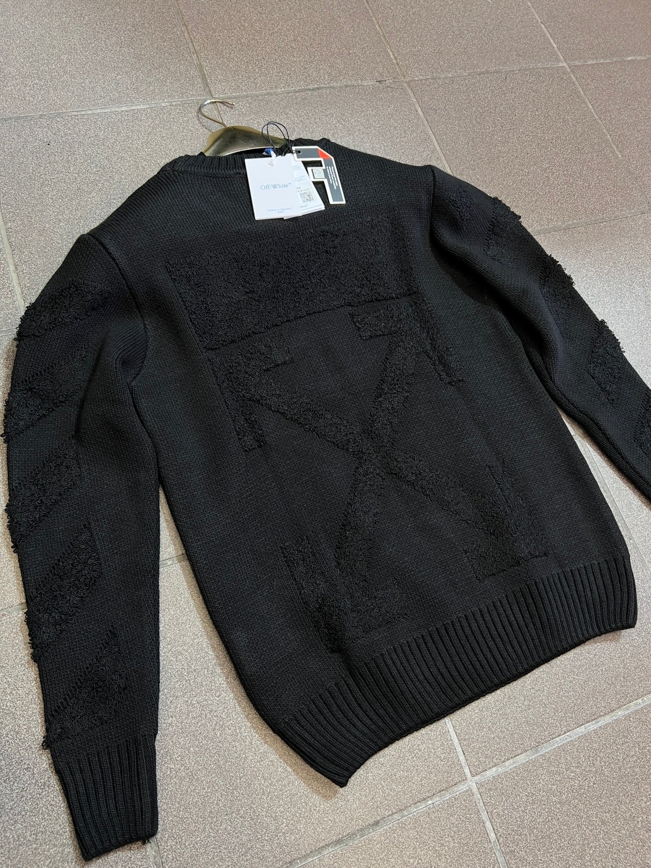 Sweater Πλεκτό Off White Μαύρο 3Α