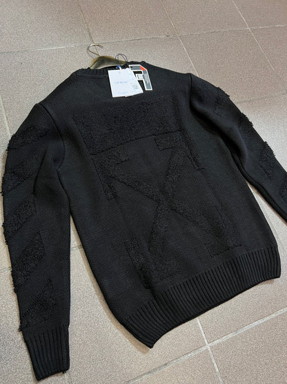 Sweater Πλεκτό Off White Μαύρο 3Α