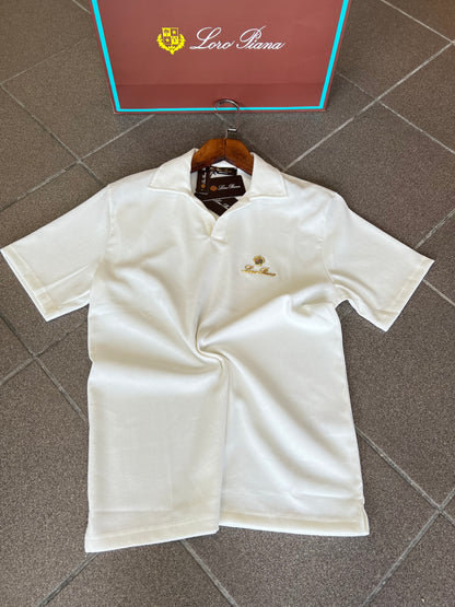 Μπλούζα Loro Piana Polo Άσπρη