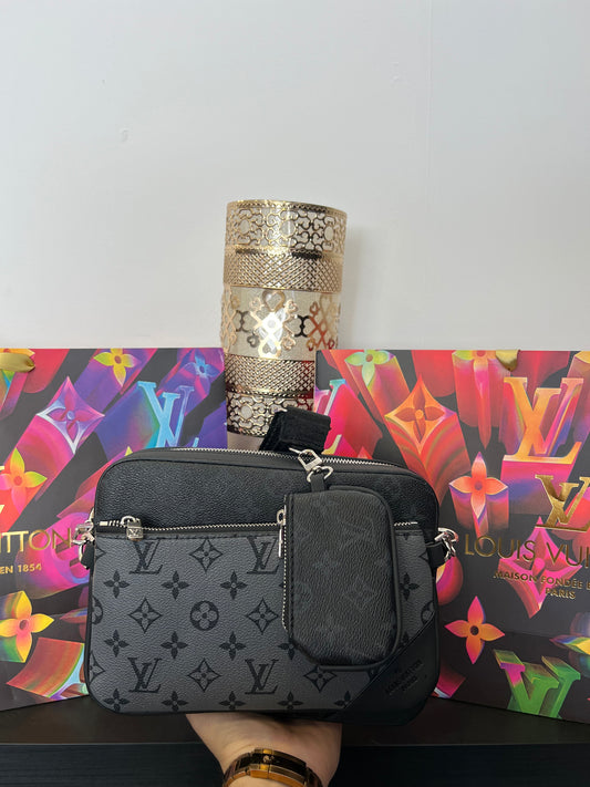 Big Trio Pochette LV Τσαντάκι Γκρί