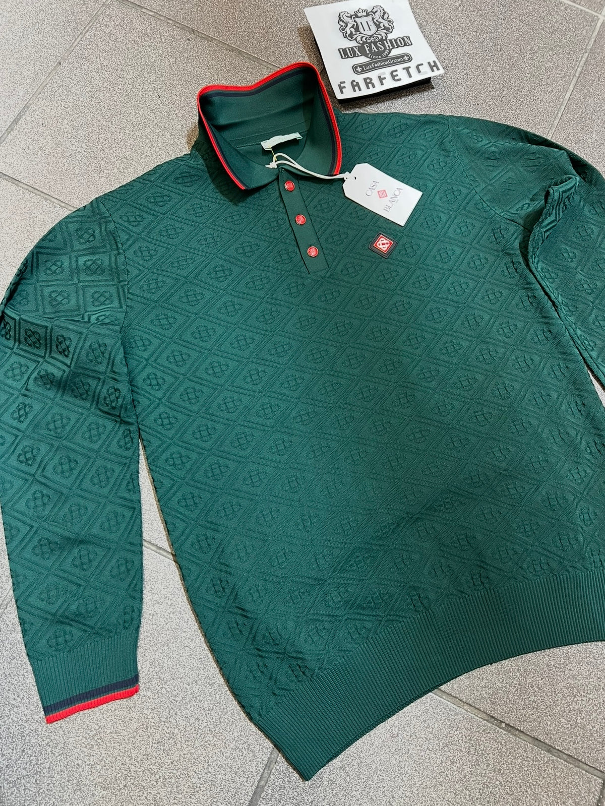 3A Polo Μπλούζα Casa Blanca Λαδί Longsleeve
