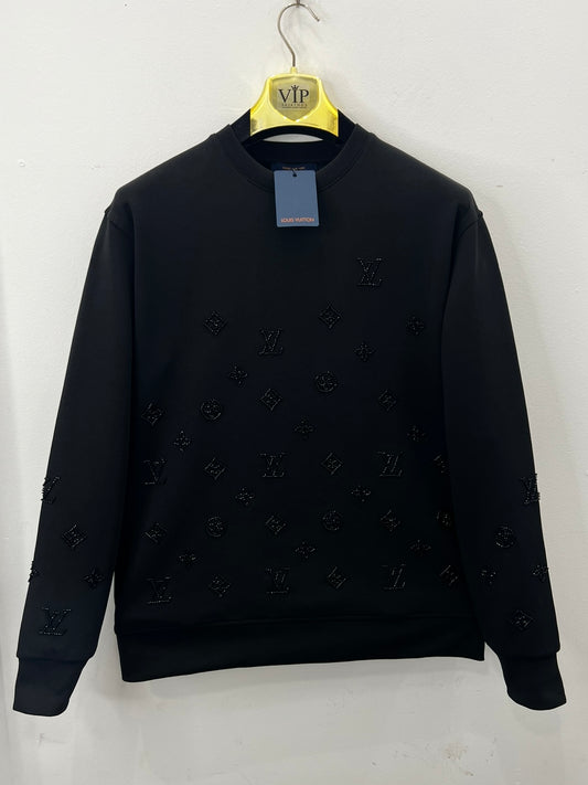 Longsleeve Μπλούζα 3A L.Vuitton Rhinestone Μαύρη