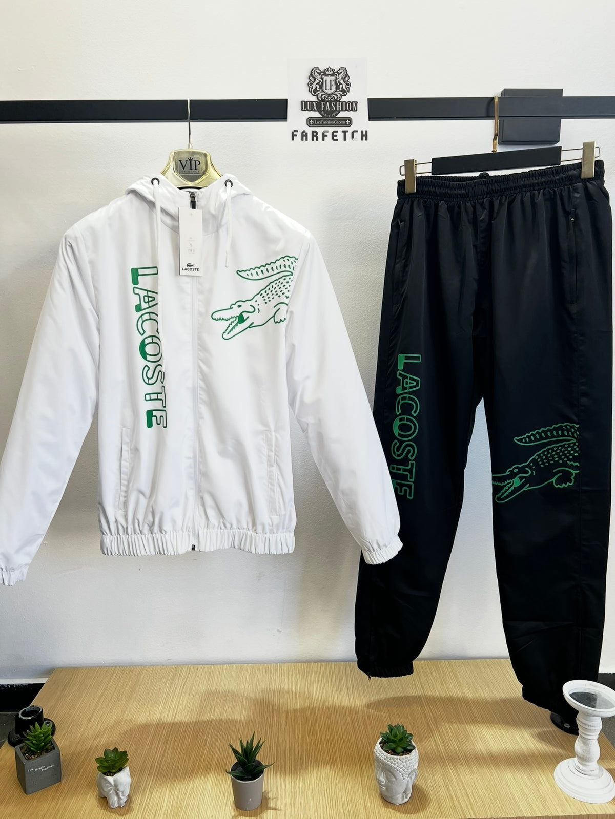 WindProof Lacoste Tracksuit Σετ Άσπρο