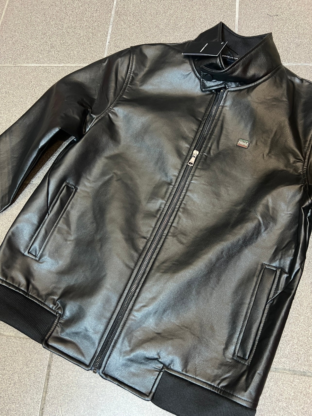 Leather Jacket Μαύρο Dolce & Gabbana