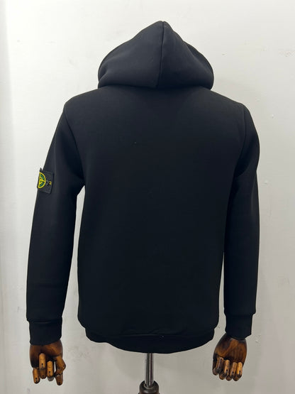 Ζακέτα Fleece Stone Island Hoodie Μαύρη