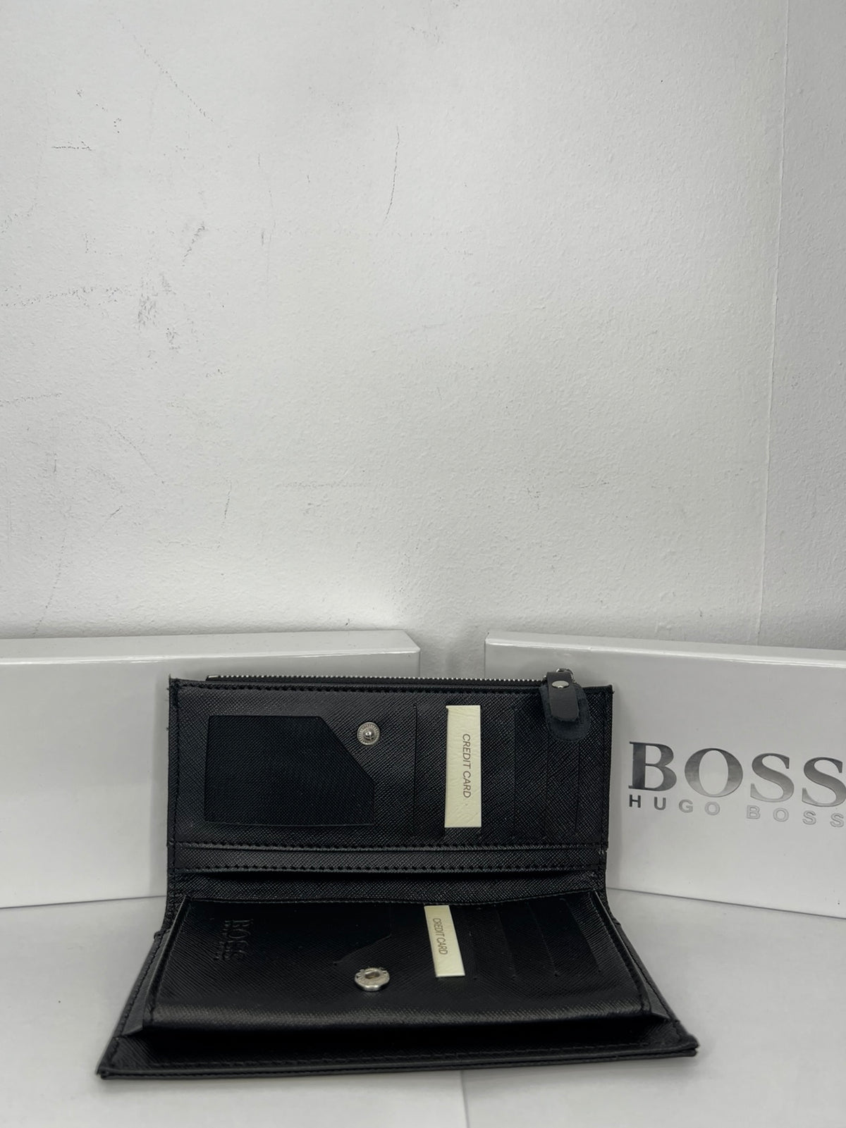 Leather Πορτοφόλι Boss Μαύρο Multiuser