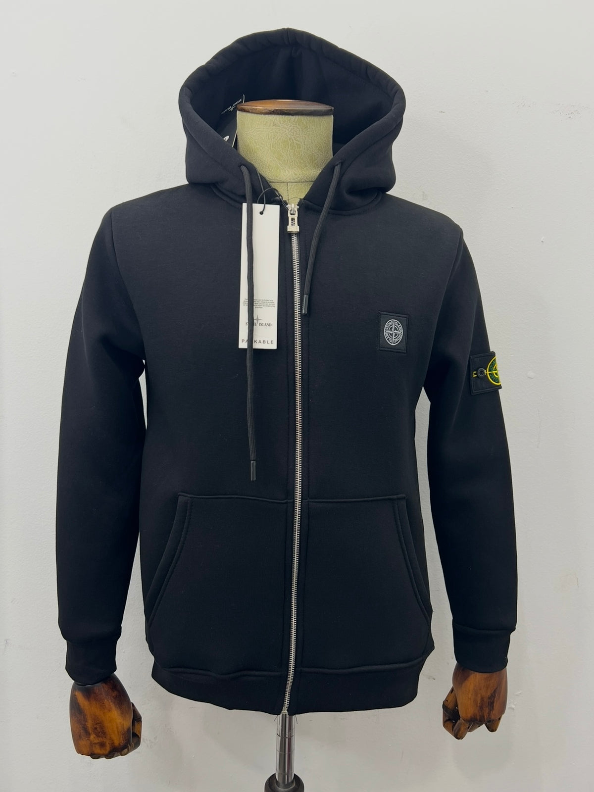 Ζακέτα Fleece Stone Island Hoodie Μαύρη